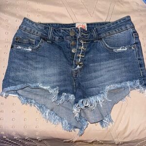 Gianni Bini Blue Distressed Jean Shorts